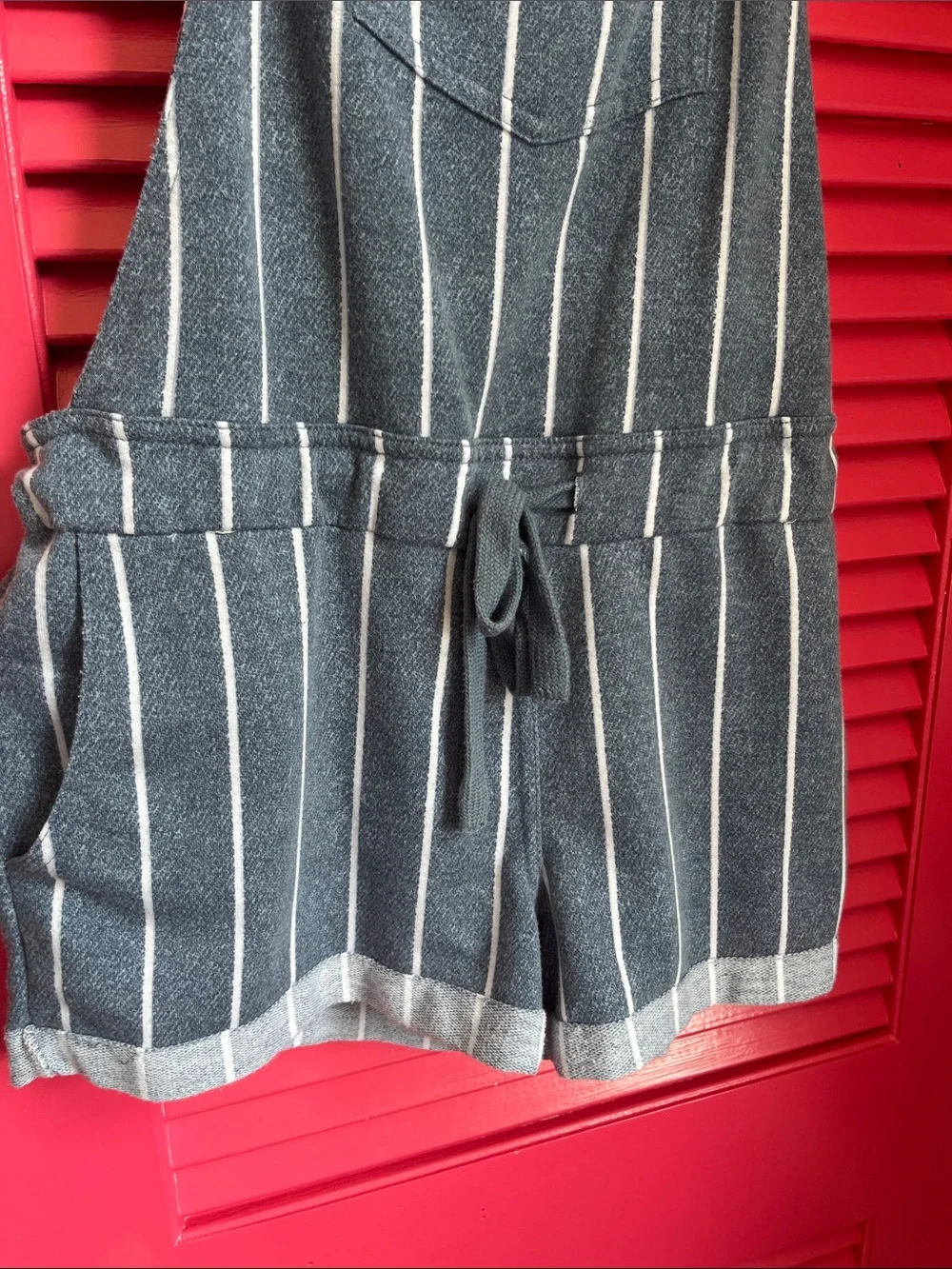 Women’s stripe soft feel jean look style bibs MEDIUM